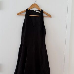 Rachel Roy Asymmetrical Hem Black Rutched Dress